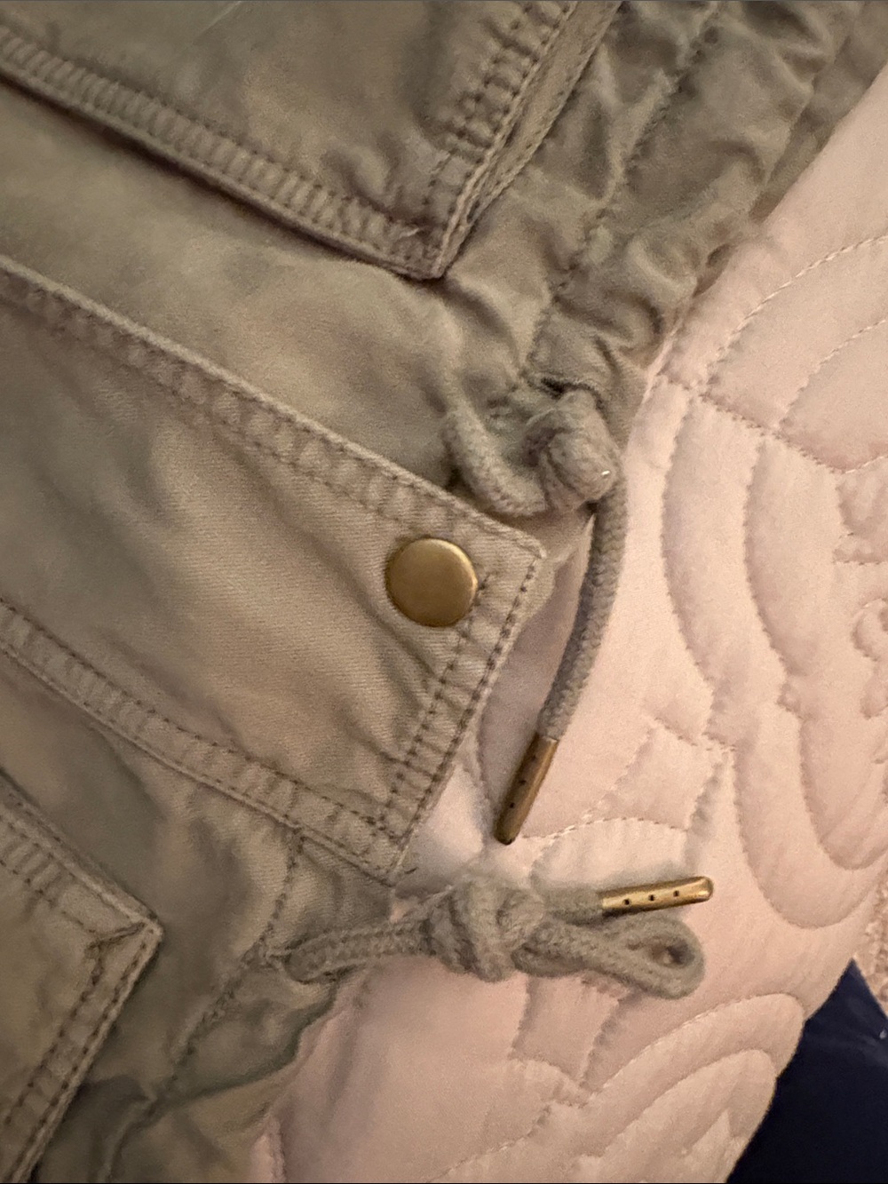 LOFT Sage Green Utility Jacket with Drawstring Hem - Picture 4 of 7